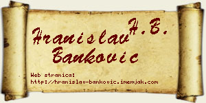 Hranislav Banković vizit kartica